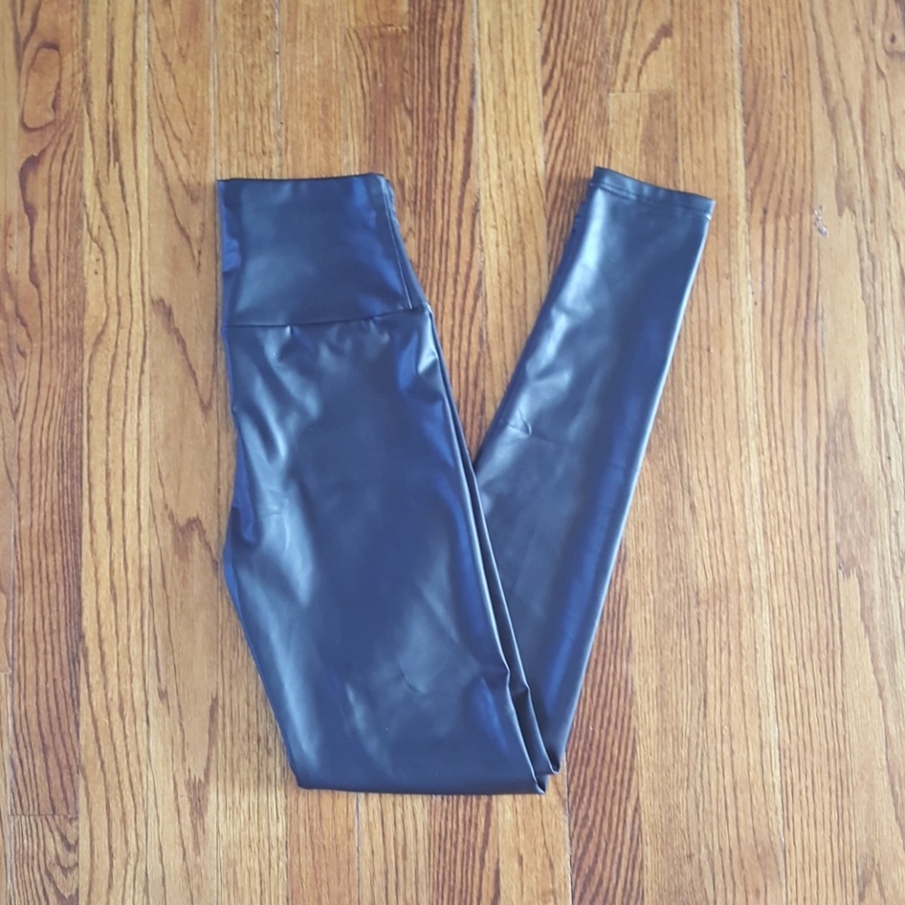 Black High Waisted Faux Leather Leggings